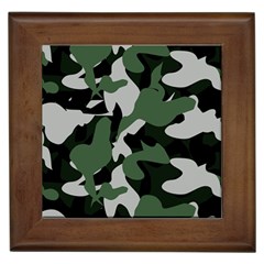 Illustration Camouflage Camo Army Soldier Abstract Pattern Framed Tile by danenraven