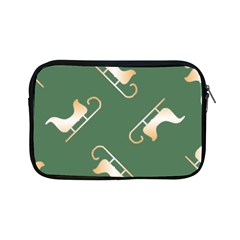 Gold Santa s Sleigh Green Print Apple Ipad Mini Zipper Cases by TetiBright