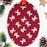 Gold Gingerbread Man Burgundy Oval Ornament (Two Sides) Back