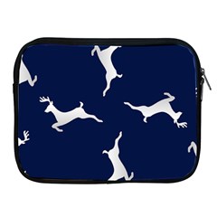 Silver Reindeer Blue Apple Ipad 2/3/4 Zipper Cases by TetiBright