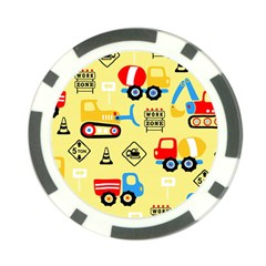 Seamless Pattern Vector Industrial Vehicle Cartoon Poker Chip Card Guard (10 Pack) by Jancukart