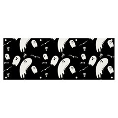 Ghost Background Halloween Banner And Sign 8  X 3  by Wegoenart