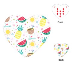 Pineapple And Watermelon Summer Fruit Playing Cards Single Design (heart) by Jancukart