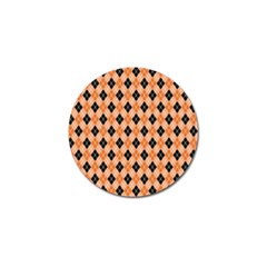 Halloween Inspired Black Orange Diagonal Plaids Golf Ball Marker (4 Pack) by ConteMonfrey