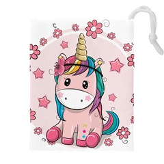 Cartoon Unicorn Fantasy Drawstring Pouch (4xl) by Jancukart