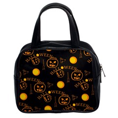 Halloween Background Pattern Classic Handbag (two Sides) by Ravend