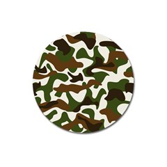 Camouflage Print Pattern Magnet 3  (round) by Ravend