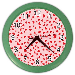 Hearts Valentine Heart Pattern Color Wall Clock by Ravend