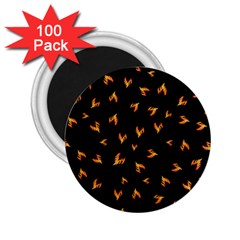 Pattern Flame Black Background 2 25  Magnets (100 Pack)  by Ravend