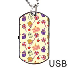 Cupcake Pattern Lollipop Dog Tag Usb Flash (two Sides) by Ravend