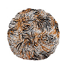 Tiger Pattern Background Standard 15  Premium Flano Round Cushions by danenraven