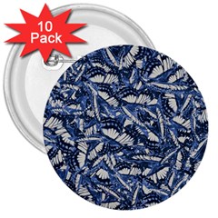 Butterflies Motif Collage Pattern 3  Buttons (10 Pack)  by dflcprintsclothing