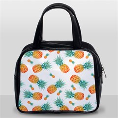 Pineapple Background Pattern Fruit Classic Handbag (two Sides) by Wegoenart