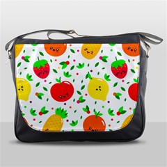 Pattern Fruit Fruits Orange Green Messenger Bag by Wegoenart