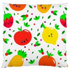 Pattern Fruit Fruits Orange Green Large Cushion Case (one Side) by Wegoenart