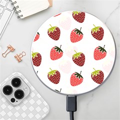 Strawberry Pattern Background Wireless Charger by Wegoenart