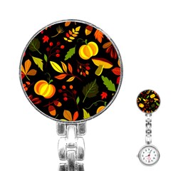 Pumpkin Fall Autumn October Stainless Steel Nurses Watch by Wegoenart