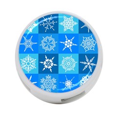 Xmas Christmas Pattern Snow Background Blue Decoration 4-port Usb Hub (two Sides) by danenraven