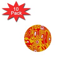 Red-yellow 1  Mini Buttons (10 Pack)  by nateshop