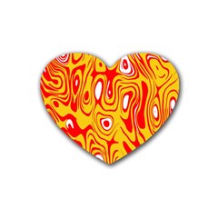 Red-yellow Rubber Coaster (heart) by nateshop