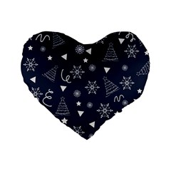 Tree Christmas Xmas Snow Standard 16  Premium Heart Shape Cushions by Ravend