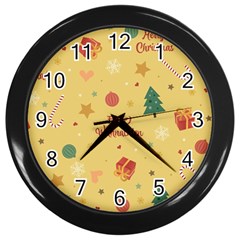 Christmas Treecandy Cane Snowflake Wall Clock (black) by Ravend