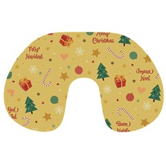 Christmas Treecandy Cane Snowflake Travel Neck Pillow by Ravend