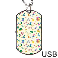 Pattern School Bag Pencil Triangle Dog Tag Usb Flash (one Side) by Ravend