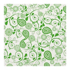 Paisley Floral Green Background Banner And Sign 3  X 3  by Wegoenart