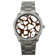 Brown White Cow Sport Metal Watch by ConteMonfrey