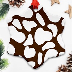 Brown White Cow Snowflake Ornament (two Sides) by ConteMonfrey