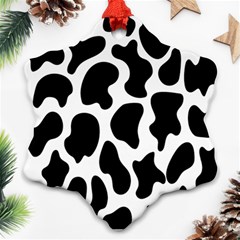 Cow Black And White Spots Ornament (snowflake) by ConteMonfrey