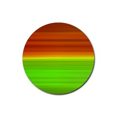 Orange And Green Blur Abstract Print Rubber Coaster (round) by dflcprintsclothing