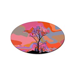 Tree Landscape Abstract Nature Colorful Scene Sticker (oval) by danenraven