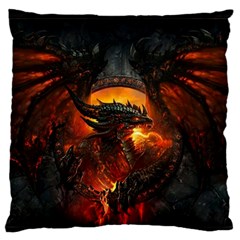 Red And Black Dragon Fire Large Flano Cushion Case (two Sides) by danenraven