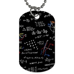 Black Background Text Overlay  Mathematics Formula Dog Tag (one Side) by danenraven