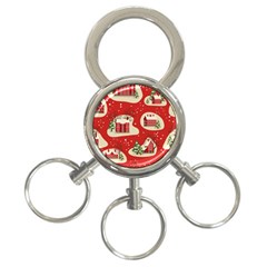 Christmas New Year Seamless Pattern 3-ring Key Chain by Jancukart