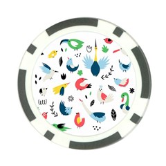 Vector-set-isolates-with-cute-birds-scandinavian-style Poker Chip Card Guard by Jancukart