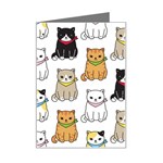 Cat-kitten-seamless-pattern Mini Greeting Card Left