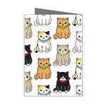 Cat-kitten-seamless-pattern Mini Greeting Card Right