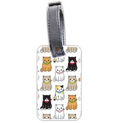 Cat-kitten-seamless-pattern Luggage Tag (two Sides) by Jancukart