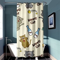 Happy-cats-pattern-background Shower Curtain 36  X 72  (stall)  by Jancukart