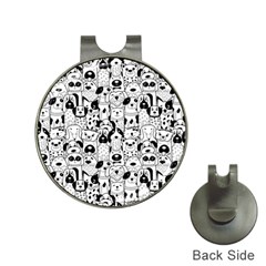 Seamless-pattern-with-black-white-doodle-dogs Hat Clips With Golf Markers