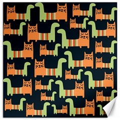 Seamless-pattern-with-cats Canvas 16  X 16  by Jancukart