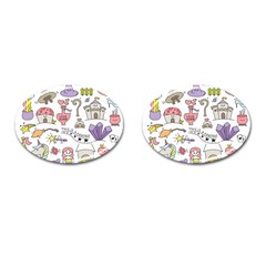 Fantasy-things-doodle-style-vector-illustration Cufflinks (oval) by Jancukart