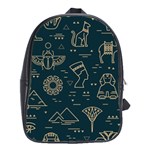 Dark-seamless-pattern-symbols-landmarks-signs-egypt -- School Bag (Large) Front