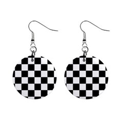 Chess Board Background Design Mini Button Earrings by Wegoenart