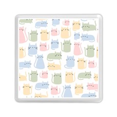 Cute-cat-colorful-cartoon-doodle-seamless-pattern Memory Card Reader (square) by Wegoenart