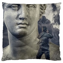 Men Taking Photos Of Greek Goddess Large Cushion Case (two Sides) by dflcprintsclothing