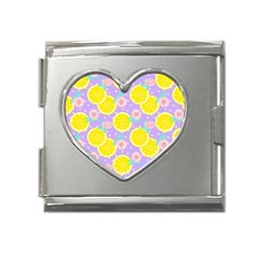 Purple Lemons  Mega Link Heart Italian Charm (18mm) by ConteMonfrey